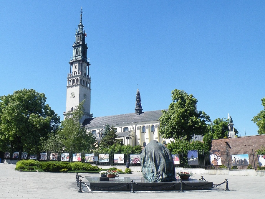 The basilica and tower of the Jasna Góra monastery in Częstochowa